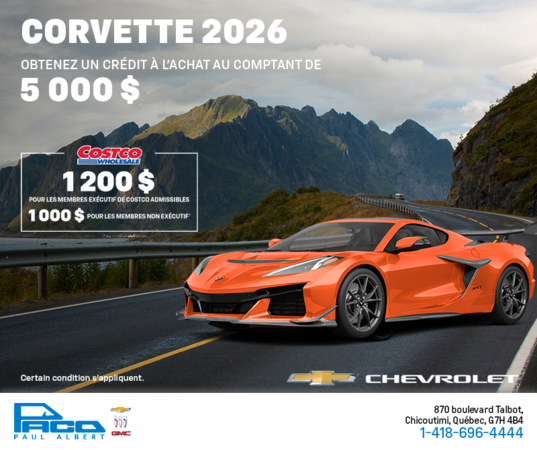 Procurez-vous le Chevrolet Corvette 2026