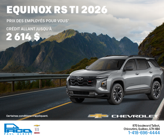 Procurez-vous le Chevrolet Equinox RS 2026