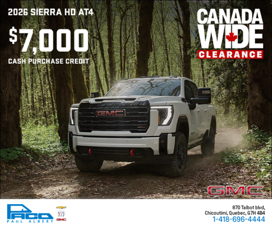The 2026 GMC Sierra HD AT4