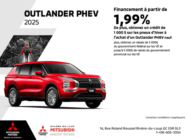 Procurez-vous le Mitsubishi Outlander Phev 2025