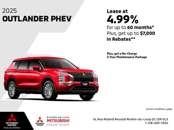 Get the 2025 Mitsubishi Outlander PHEV