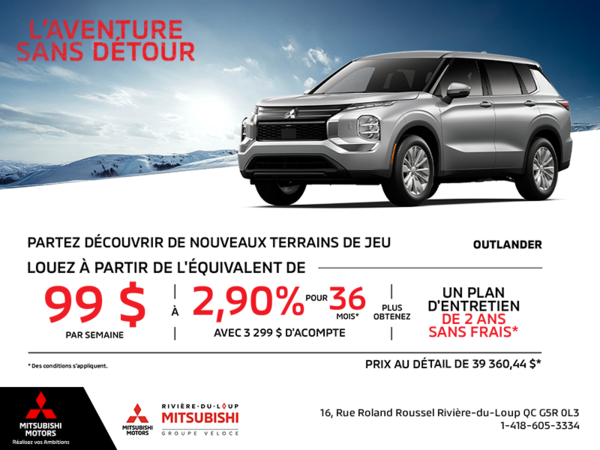 Procurez-vous le Mitsubishi Outlander 2026
