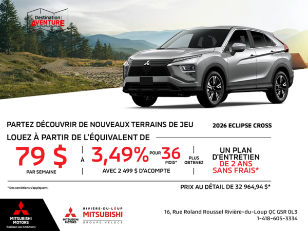 Procurez-vous le Mitsubishi Eclipse Cross 2026