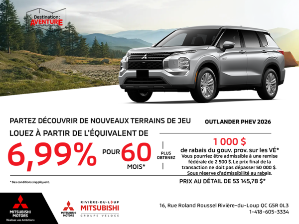 Procurez-vous le Mitsubishi Outlander Phev 2026