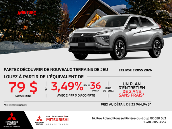 Procurez-vous le Mitsubishi Eclipse Cross 2026