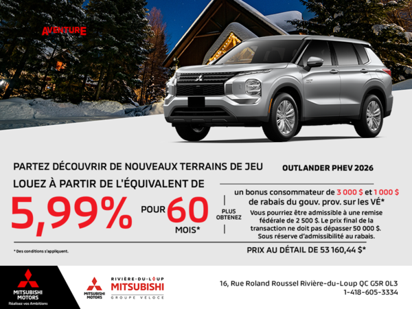 Procurez-vous le Mitsubishi Outlander Phev 2026