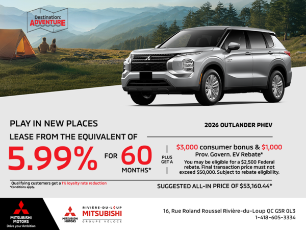 Get the 2026 Mitsubishi Outlander PHEV