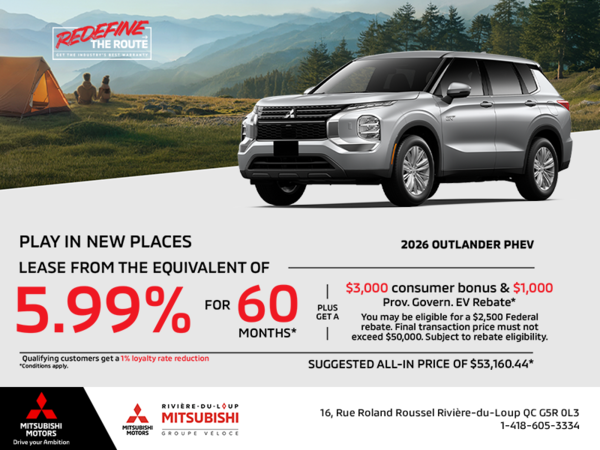 Get the 2026 Mitsubishi Outlander PHEV