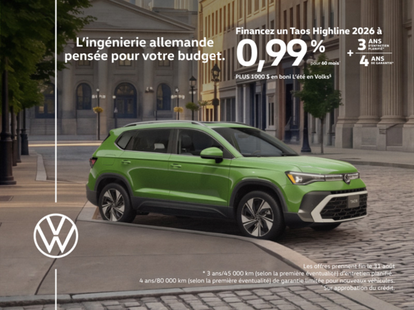Procurez-vous la Volkswagen Taos 2026