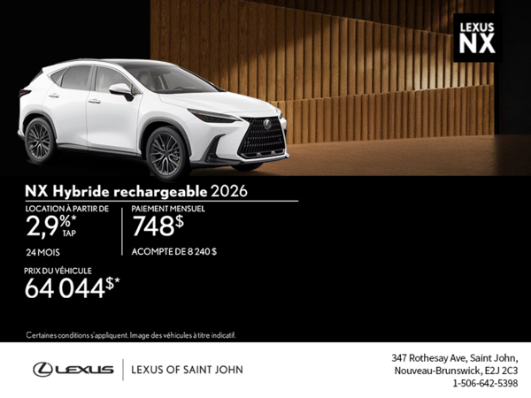 Lexus NX Hybride Branchable 2026
