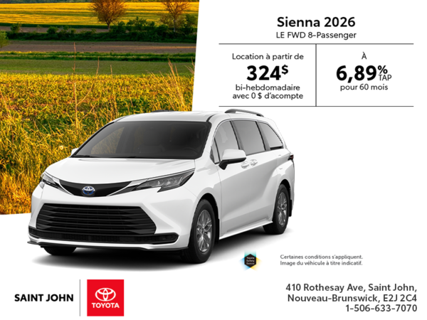 Toyota Sienna Hybride 2026