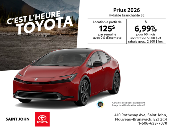Toyota Prius Hybride Branchable 2026