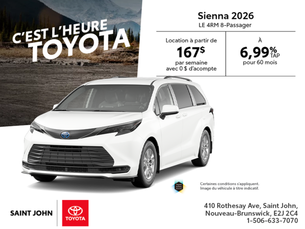 Toyota Sienna Hybride 2026