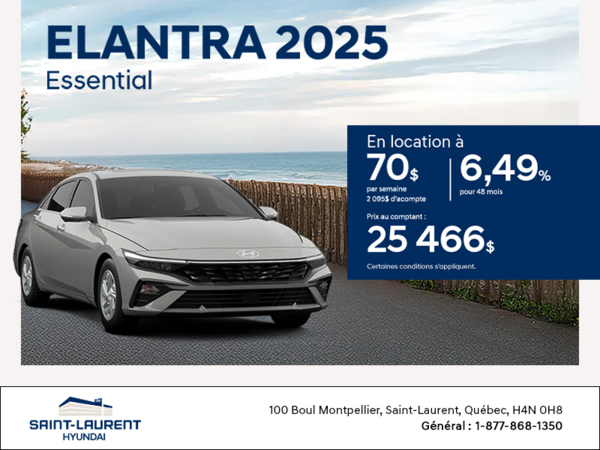 Procurez-vous le Hyundai Elantra 2025