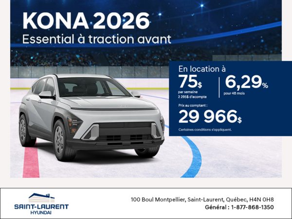 Procurez-vous le Hyundai Kona 2026