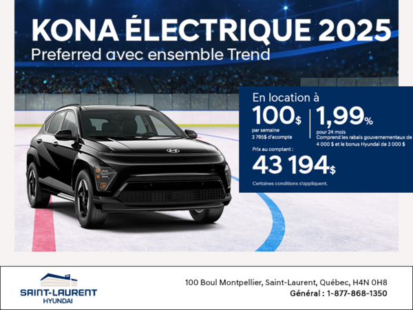 Procurez-vous le Hyundai Kona Electric 2025