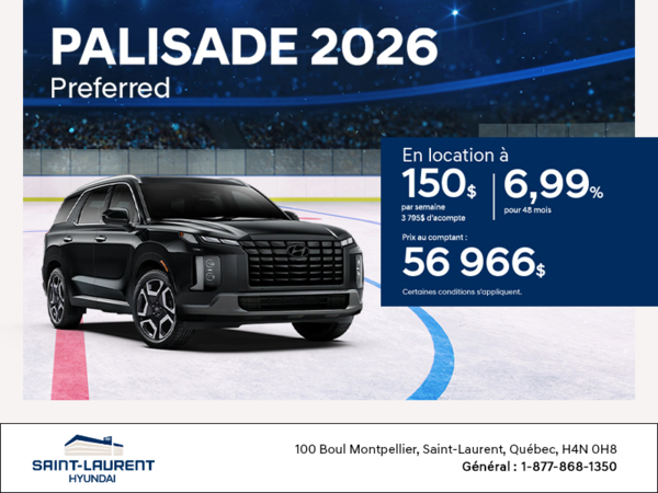 Procurez-vous le Hyundai Palisade 2026