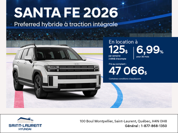 Procurez-vous le Hyundai Santa Fe Hybrid 2026