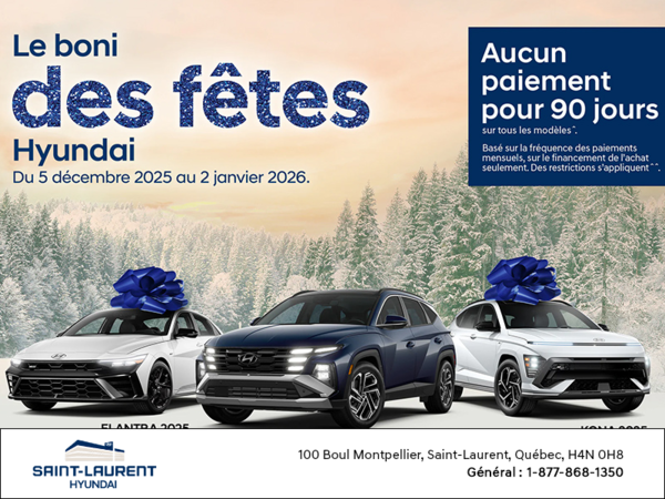 Boni des fêtes de Hyundai