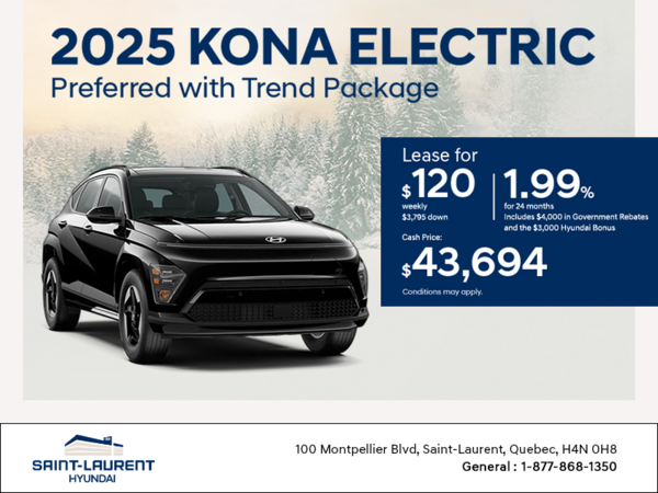 Get the 2025 Hyundai KONA Electric