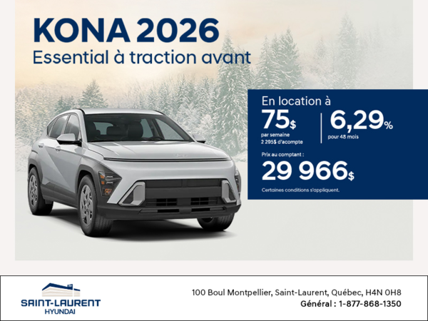 Procurez-vous le Hyundai Kona 2026