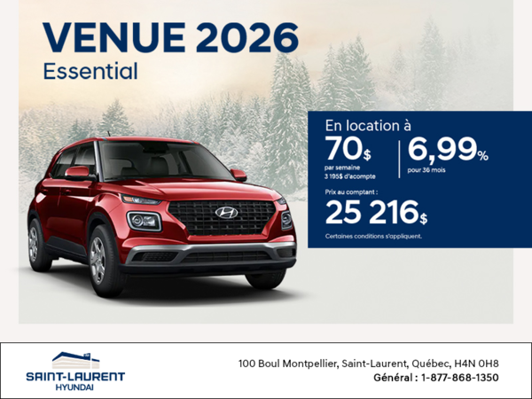 Procurez-vous le Hyundai Venue 2026