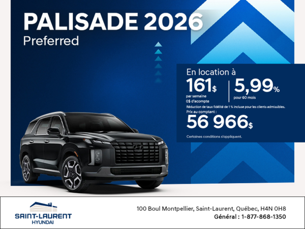 Procurez-vous le Hyundai Palisade 2026