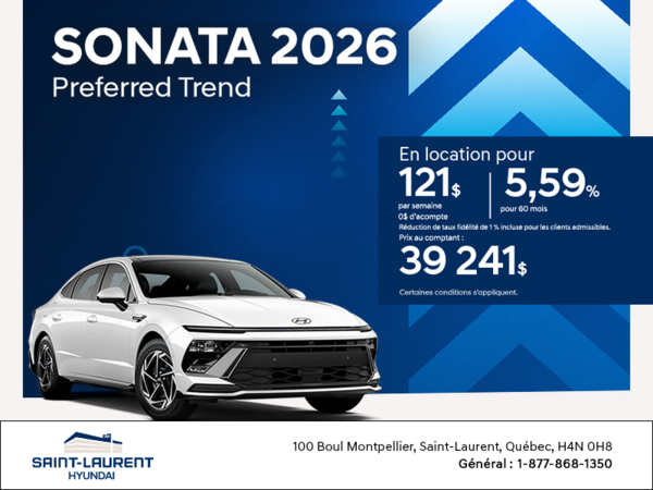Procurez-vous le Hyundai Sonata 2026