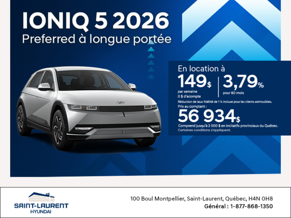 Procurez-vous le Hyundai Ioniq 5 2026