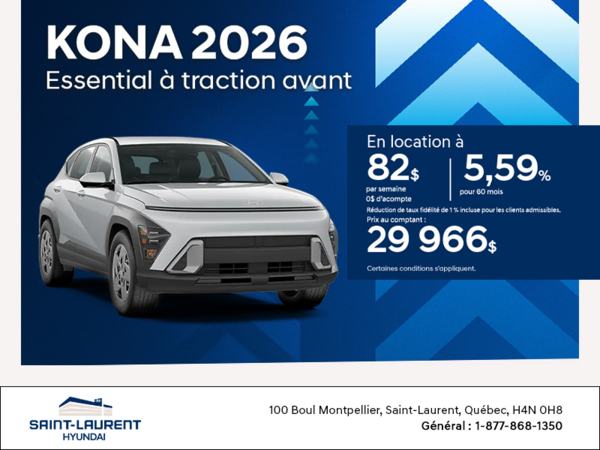 Procurez-vous le Hyundai Kona 2026