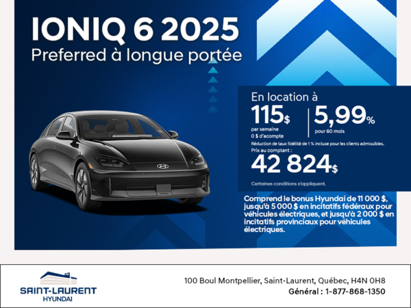 Procurez-vous le Hyundai Ioniq 6 2025