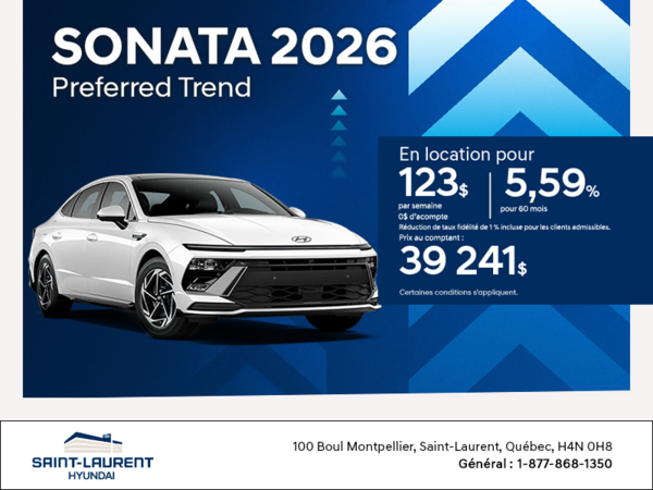 Procurez-vous le Hyundai Sonata 2026