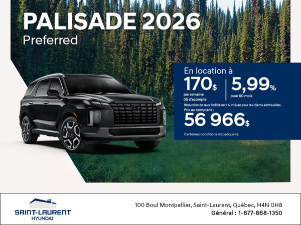 Procurez-vous le Hyundai Palisade 2026