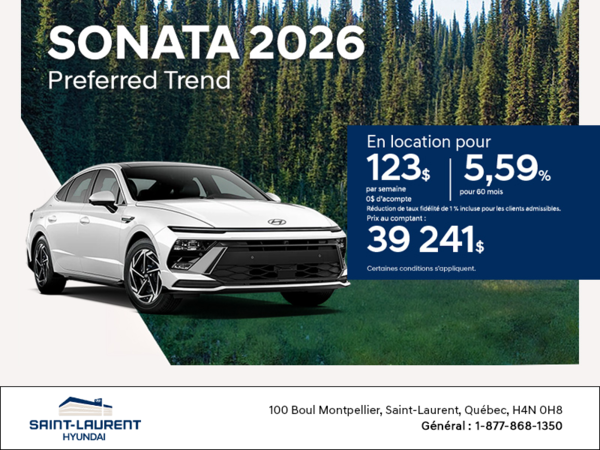 Procurez-vous le Hyundai Sonata 2026
