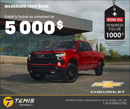 Procurez-vous le Chevrolet Silverado 1500 2026
