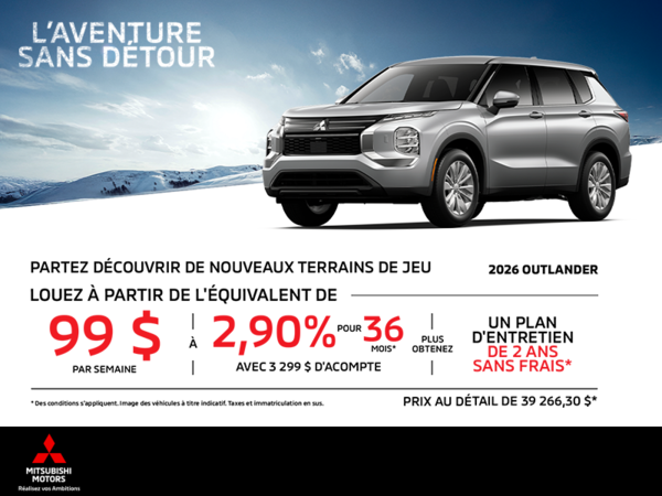 Procurez-vous le Mitsubishi Outlander 2026
