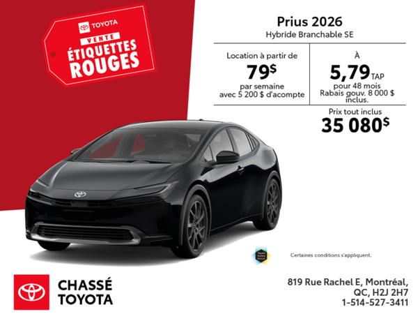 Toyota Prius Hybride Branchable 2026