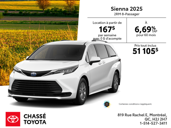 Toyota Sienna Hybrid 2025