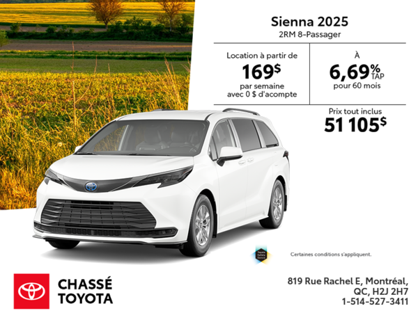 Toyota Sienna Hybride 2025