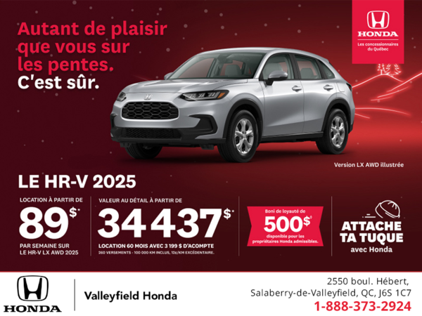 Obtenez le Honda HR-V 2025!