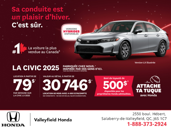 Obtenez le Honda Civic 2025 !