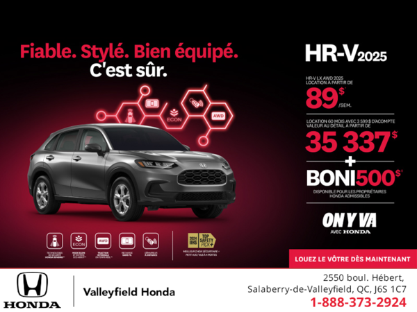 Obtenez le Honda HR-V 2025!