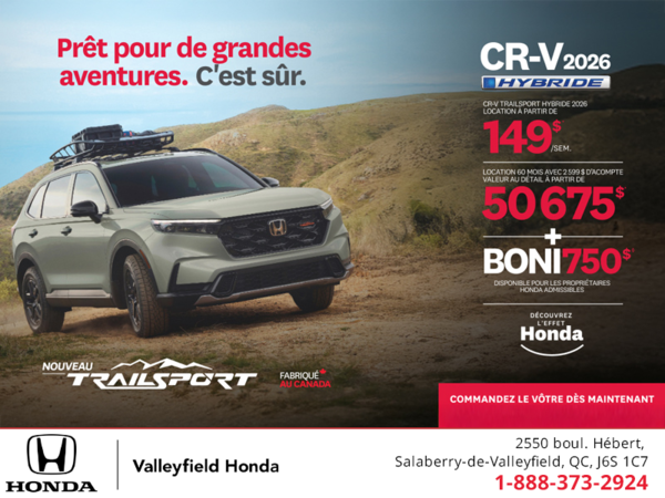 Obtenez le Honda CR-V Hybride 2026!