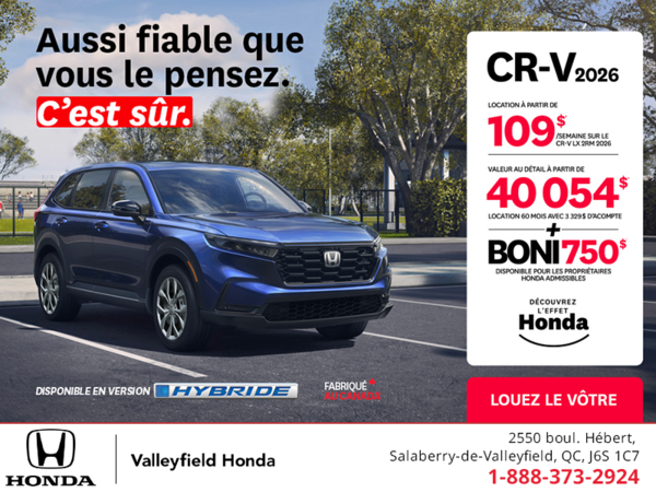 Obtenez le Honda CR-V 2026!