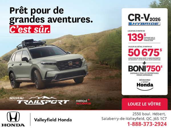 Obtenez le Honda CR-V Hybride 2026!