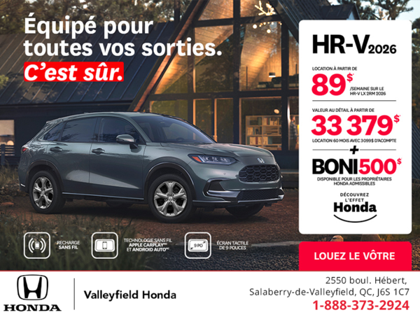 Obtenez le Honda HR-V 2026!