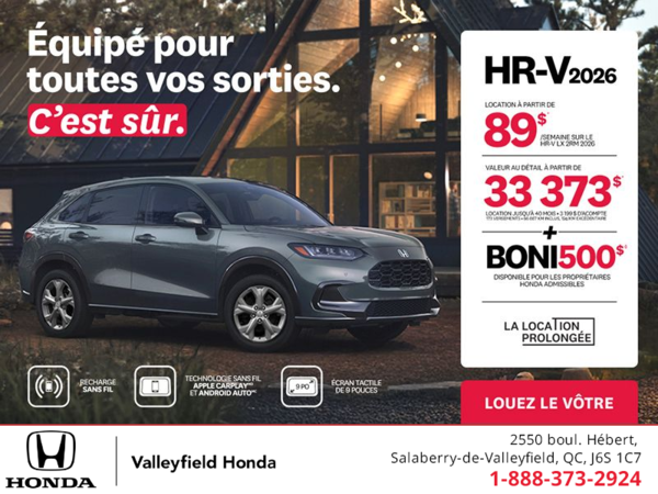 Obtenez le Honda HR-V 2026!