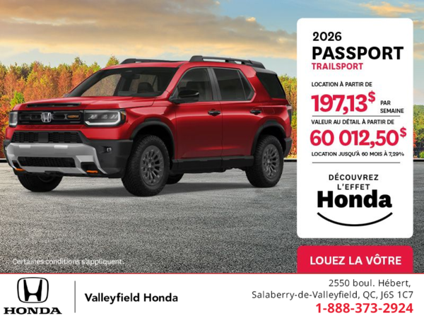 Obtenez le Honda Passport 2026 !