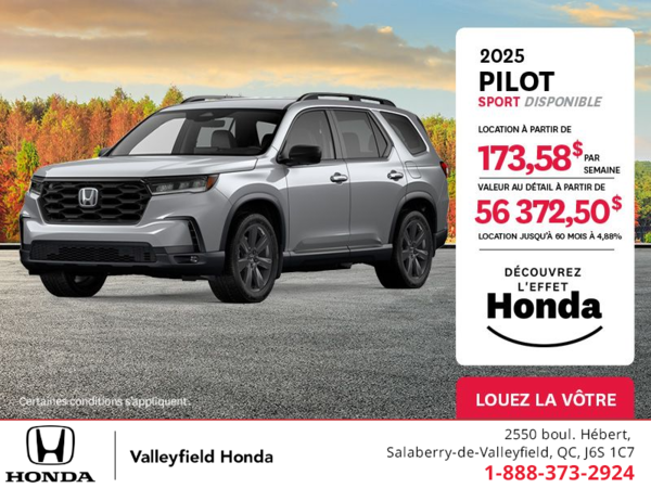 Obtenez le Honda Pilot 2025 !