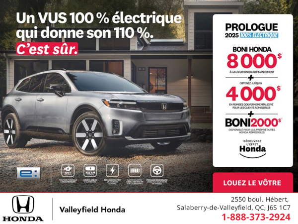 Obtenez le Honda Prologue 2025 !